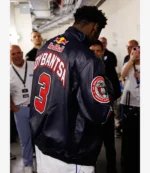 Red Bull x Jeff Hamilton AJ Dybantsa BYU 3 Limited-Edition Black Leather Jacket For Unisex
