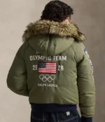 Team USA Polo Ralph Lauren 2026 Milano Cortina Olympic Fur Hooded Bomber Jacket For Unisex