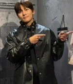 The Manipulated Park Tae-Jung Black Leather Jacket For Unisex