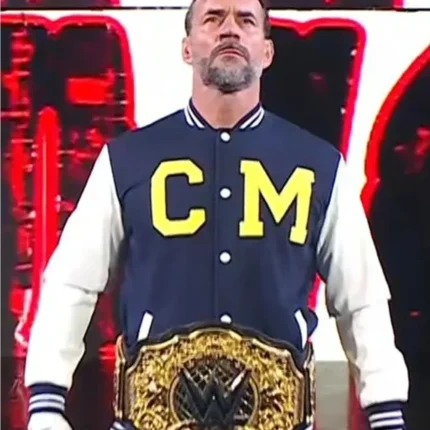 Unisex WWE CM Punk Steiner Bros University of Michigan Varsity Jacket