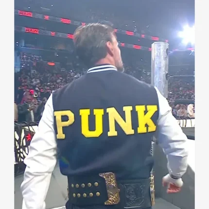 WWE CM Punk Steiner Bros University of Michigan Varsity Jacket