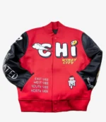 Unisex Wedding Cake The Chi Chicago Windy City Red Varsity Jacket