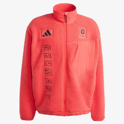 Unisex Winter Olympics 2026 Adidas Team Germany Red Sherpa Fleece Jacket