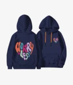 Unisex Worry Less Printed Blue Hoodie