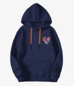 Worry Less Printed Blue Hoodie