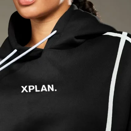 XPLAN Stripe Piping Black Hoodie