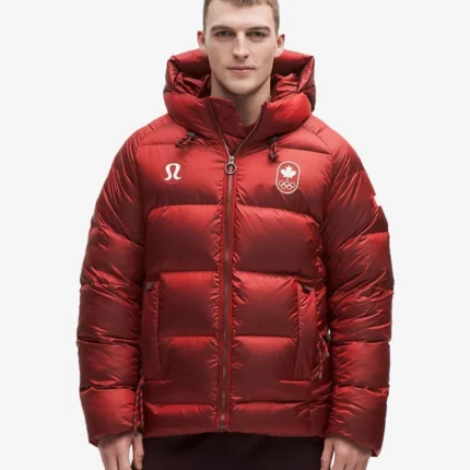 Unisex lululemon Winter Olympics 2026 Team Canada Red Hooded Puffer Jacket