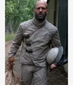 Jason Statham The Beekeeper 2 Adam Clay Beige Quilted Jacket