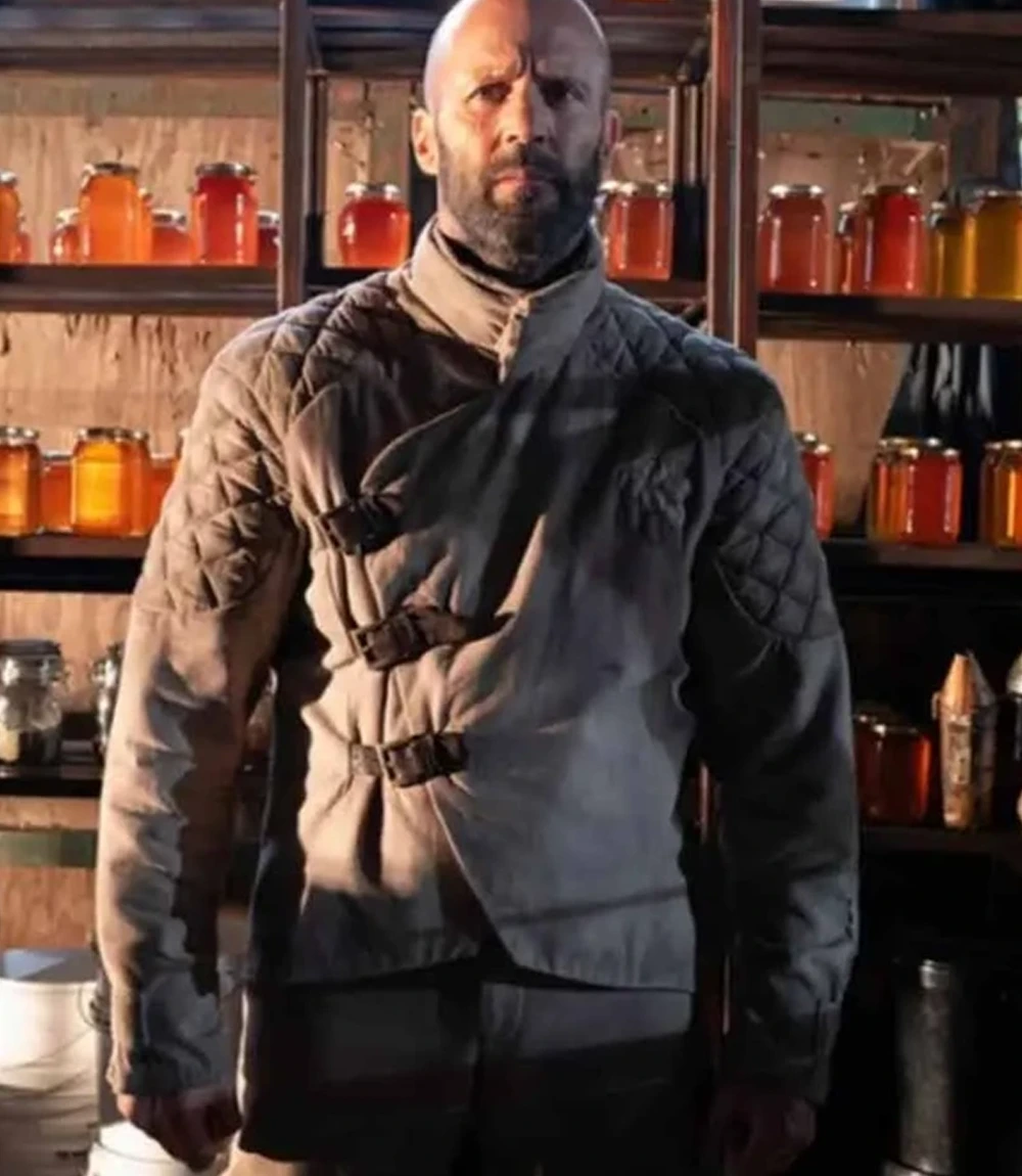 Jason Statham The Beekeeper 2 Adam Clay Beige Quilted Jacket Unisex Jason Statham The Beekeeper 2 Adam Clay Beige Quilted Jacket