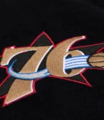 Philadelphia 76ers Black Hardwood Classics 76 Varsity Jacket For Unisex
