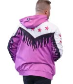 2026 SmackDown Wrestler Kevin Owens Pink Hooded Jacket For Unisex