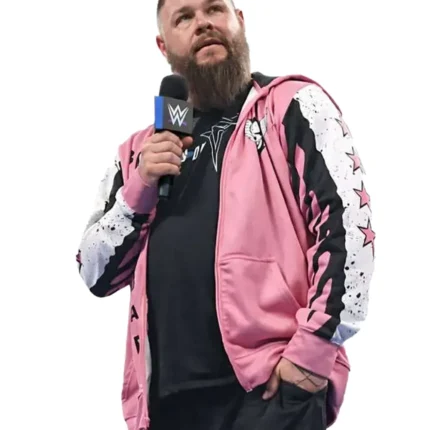 2026 SmackDown Wrestler Kevin Owens Pink Hooded Jacket