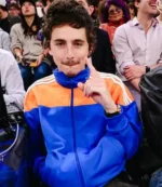 Unisex Atlanta Hawks v New York Knicks 2026 Timothée Chalamet Adidas Blue and Orange Track Jacket