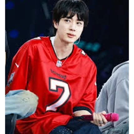 BTS Jin Tampa Buccaneers Red Jersey For Unisex