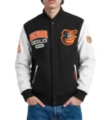 Baltimore Orioles City Arch Full-Snap Brown and White Varsity Jacket For Unisex