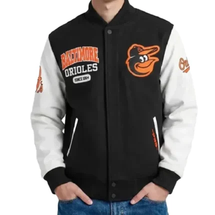 Baltimore Orioles City Arch Full-Snap Brown and White Varsity Jacket For Unisex