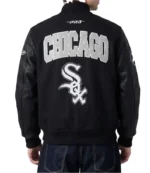 Chicago White Sox City Arch Full-Snap Black Varsity Jacket