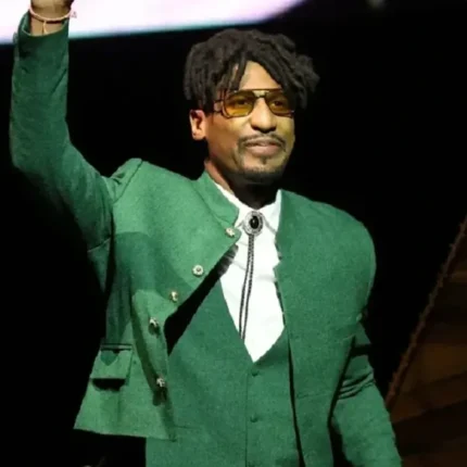 CinemaCon 2026 American Singer Jon Batiste Green Wool Blazer For Unisex