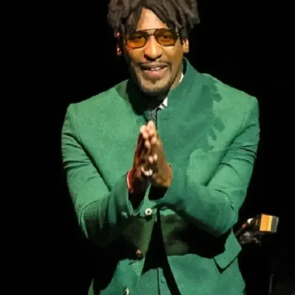 CinemaCon 2026 American Singer Jon Batiste Green Wool Blazer