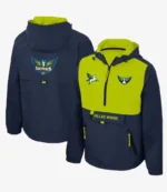 Unisex Dallas Wings Legends Challenger Half Zipper Green and Black Hooded Jacket