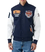 Detroit Tigers City Arch Blue and White Varsity Jacket For Unisex