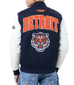 Detroit Tigers City Arch Blue and White Varsity Jacket