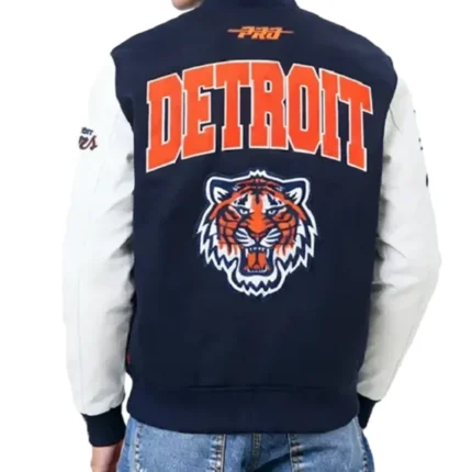 Detroit Tigers City Arch Blue and White Varsity Jacket