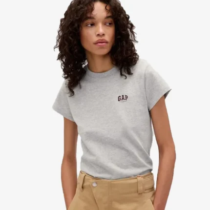 Unisex Gap x Victoria Beckham Grey & White Logo T-Shirt