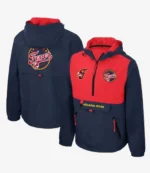 Unisex Indiana Fever Legends Challenger Half Zipper Red and Black Hooded Jacket