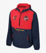 Indiana Fever Legends Challenger Half Zipper Red and Black Hooded Jacket
