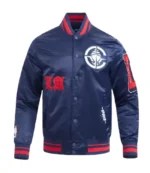 Unisex LA Clippers Classic Old English Rib Full-Snap Satin Starter Jacket