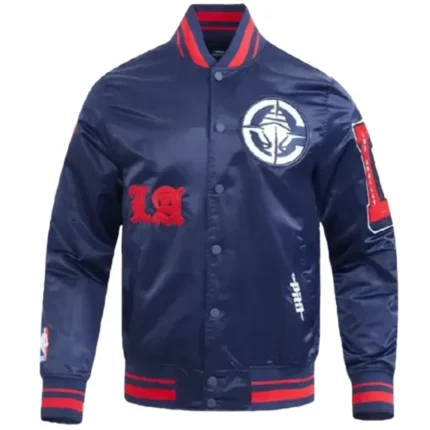 Unisex LA Clippers Classic Old English Rib Full-Snap Satin Starter Jacket