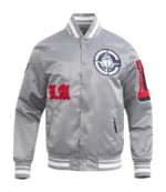 LA Clippers Classic Old English Rib Full-Snap Satin Starter Jacket For Unisex