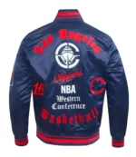 LA Clippers Classic Old English Rib Full-Snap Satin Starter Jacket