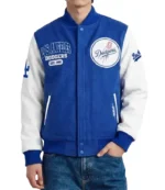 Los Angeles Dodgers City Arch Blue and White Varsity Jacket For Unisex