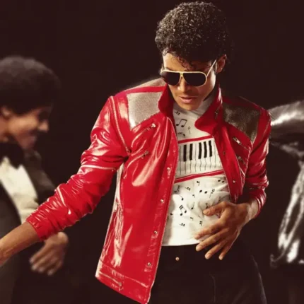 Unisex Michael Jackson Beat It Red Leather Jacket