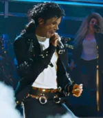 Michael Movie 2026 Jaafar Jackson Black Wool Belted Jacket