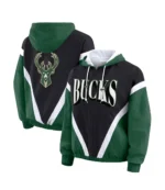 Unisex Milwaukee Bucks WEAR by Erin Andrews Black Hunter Green Colorblock Full-Zip Windbreaker Jacket