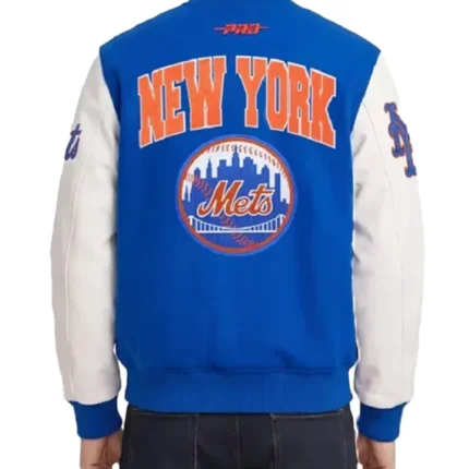 New York Mets City Arch Blue and White Varsity Jacket