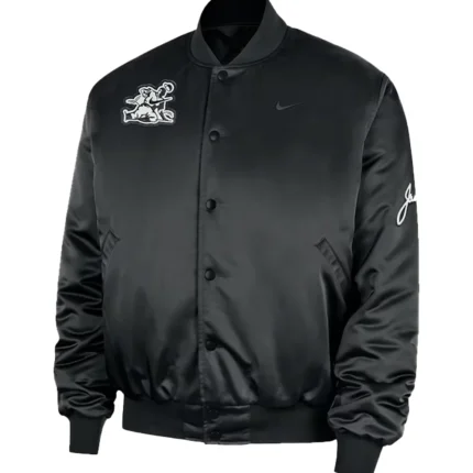 Unisex Nike Sportswear Club Jackie Robinson Black Satin Bomber Jacket