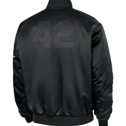 Nike Sportswear Club Jackie Robinson Black Satin Bomber Jacket
