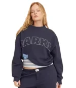Parke x Target Navy Blue Mockneck Pullover Sweatshirt