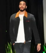 Philadelphia 76ers Vs Boston Celtics Jayson Tatum Faded Black Denim Jacket For Unisex