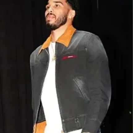 Philadelphia 76ers Vs Boston Celtics Jayson Tatum Faded Black Denim Jacket