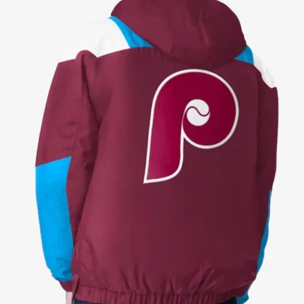 Philadelphia Phillies Charger Burgundy Half-Zip Pullover Jacket