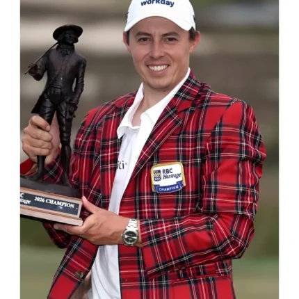 RBC Heritage 2026 Matt Fitzpatrick Red Checkered Jacket For Unisex