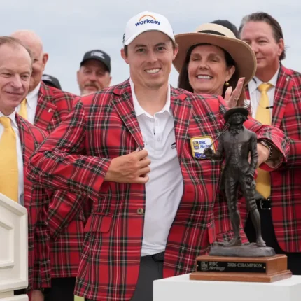 RBC Heritage 2026 Matt Fitzpatrick Red Checkered Jacket