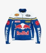 Racing Red Bull Biker Leather Jacket For Unisex