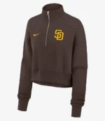 San Diego Padres Nike Brown Primetime Phoenix Fleece Half-Zip Sweatshirt For Unisex