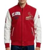 St. Louis Cardinals City Arch Red and White Varsity Jacket For Unisex